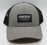 dark heather grey/black trucker