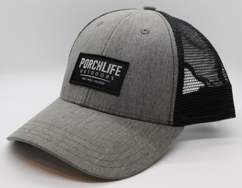 dark heather grey/black trucker