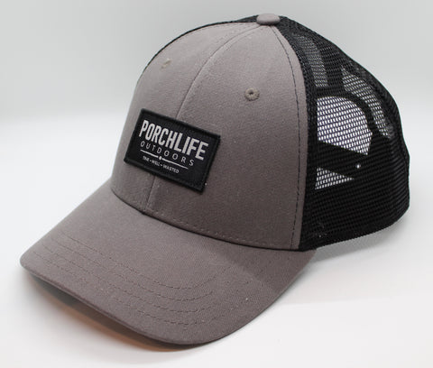 charcoal/black trucker