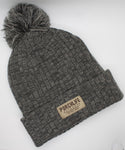 heather grey pom-pom beanie